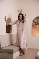Rose gold Silk kurta with a chanderi silk dupatta