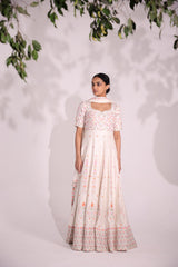 Ivory Afreen Anarkali with chiffon dupatta
