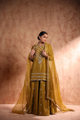 Short kurta with panel plazo pant