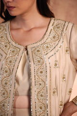 Shahana Long jacket with georgette blouse and skirt