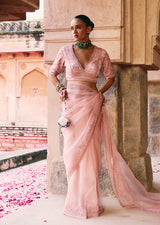 Mehraab Blush Pink Saree set