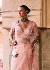 Mehraab Blush Pink Saree set