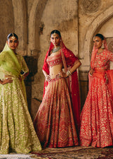 Mehraab Crimson Red Lehenga Set