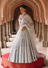 Mehraab Ice Blue Lehenga Set