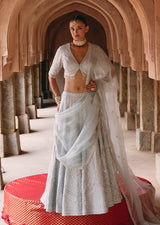 Mehraab Ice Blue Lehenga Set