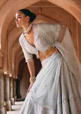 Mehraab Ice Blue Lehenga Set