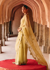 Mehraab Intricate Pale Yellow Saree Set