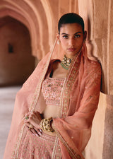 Mehraab Dusty Rose Pink Lehenga Set