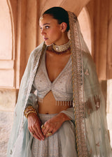 Mehraab Ice Blue Lehenga Set