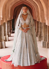 Mehraab Ice Blue Lehenga Set