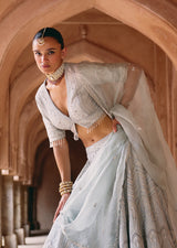 Mehraab Ice Blue Lehenga Set