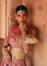 Mehraab Dusty Rust Lehenga Set