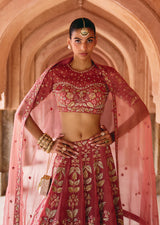 Mehraab Dusty Rust Lehenga Set