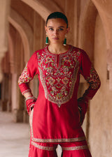 Mehraab Zardozi Red Garara set