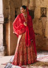 Mehraab Crimson Red Lehenga Set