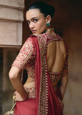 Mehraab Dusty Rust Saree Set
