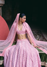 Mehraab Blush Pink Lehemga Set