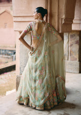 Mehraab Turquoise Multicolor Lehenga
