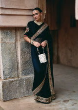 Mehraab Black Saree set