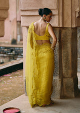 Mehraab Yellow Dori Saree set