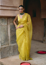 Mehraab Yellow Dori Saree set