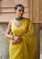 Mehraab Yellow Dori Saree set