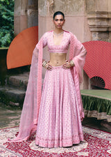 Mehraab Blush Pink Lehemga Set