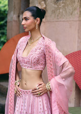 Mehraab Blush Pink Lehemga Set