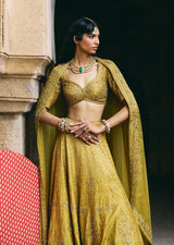 Mehraab Muted Green Lehenga Set