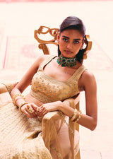 Mehraab Metallic Gold Lehenga Set