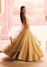 Mehraab Metallic Gold Lehenga Set