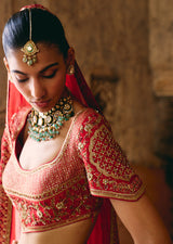 Mehraab Crimson Red Lehenga Set