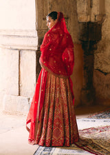 Mehraab Crimson Red Lehenga Set