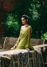 Mehraab Forest Green saree set