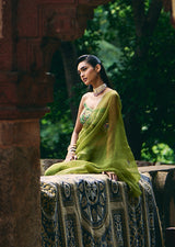 Mehraab Forest Green saree set